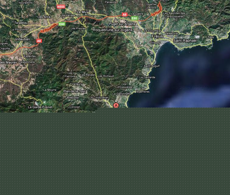 Carte Michelin de la zone